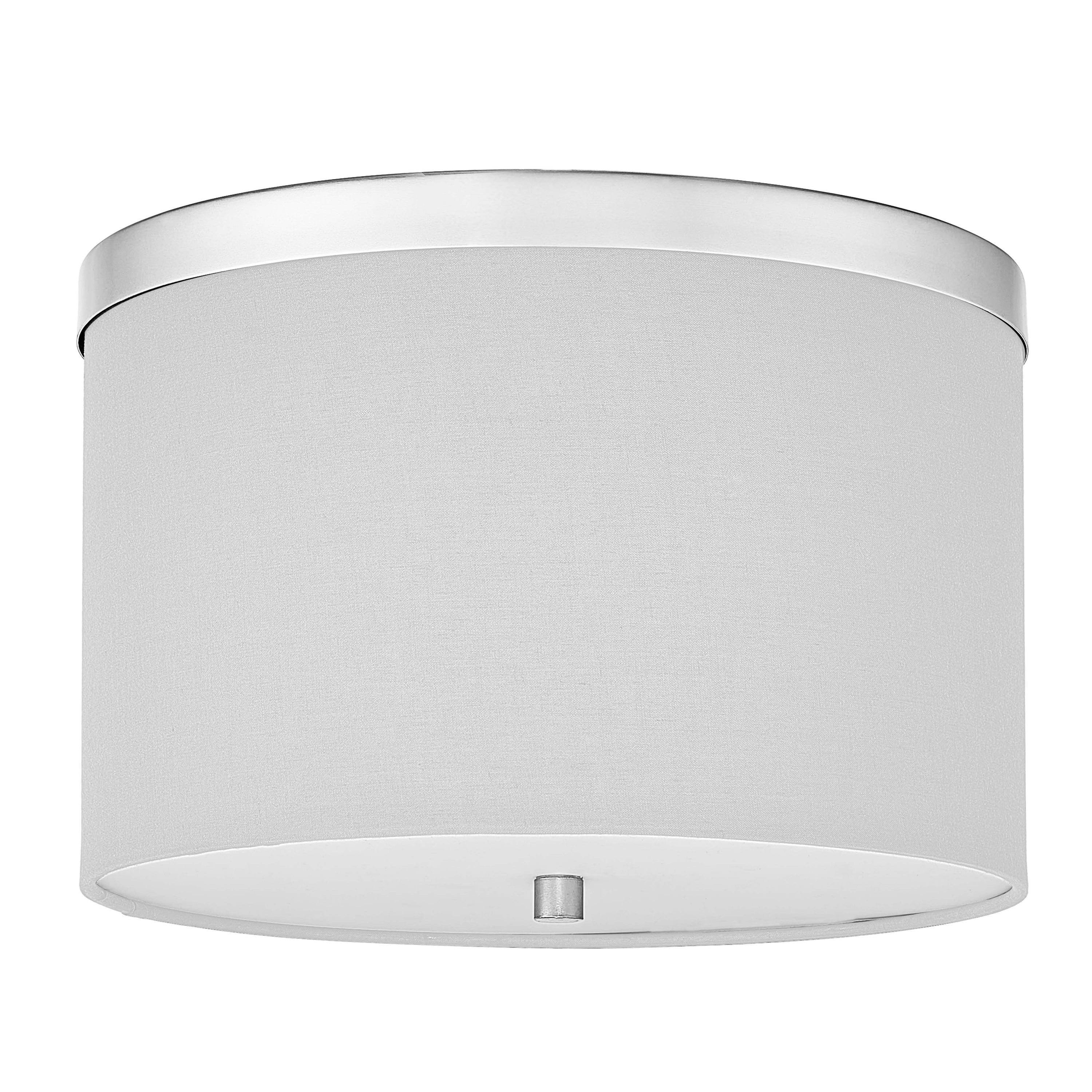 Dainolite FRD-122FH-PC-WH 2 Light Incandescent Flush Mount Polished Chrome with White Shade