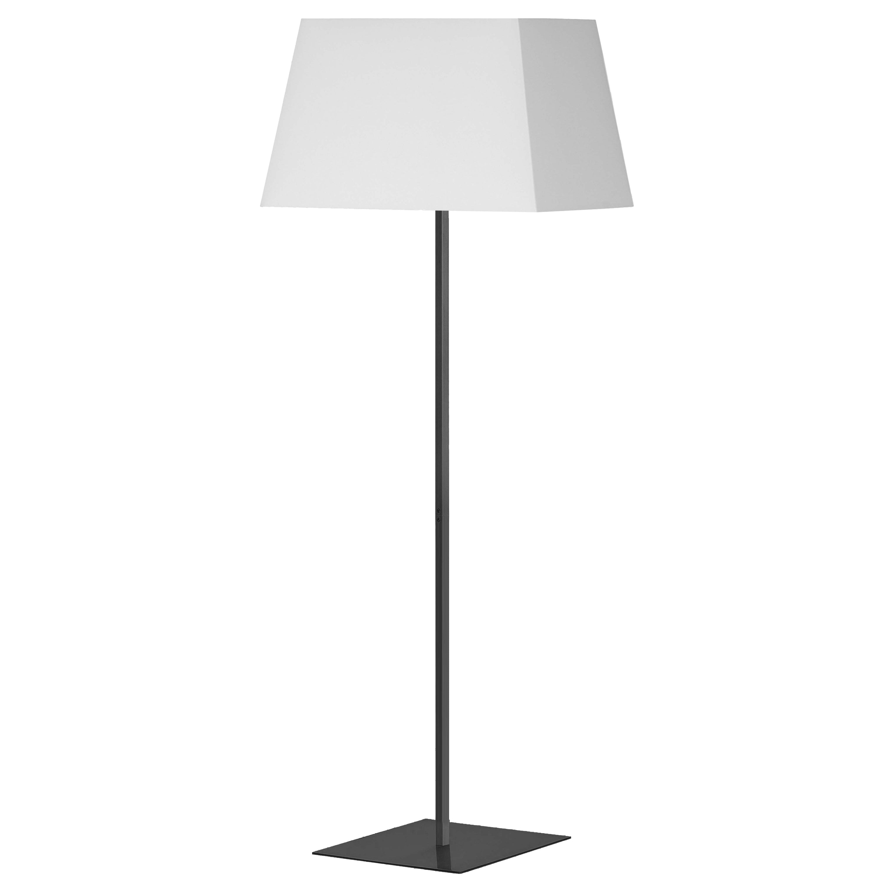 Dainolite GTC-S631F-MB-WH 1 Light Incandescent Square Base Floor Lamp Matte Black with White Shade