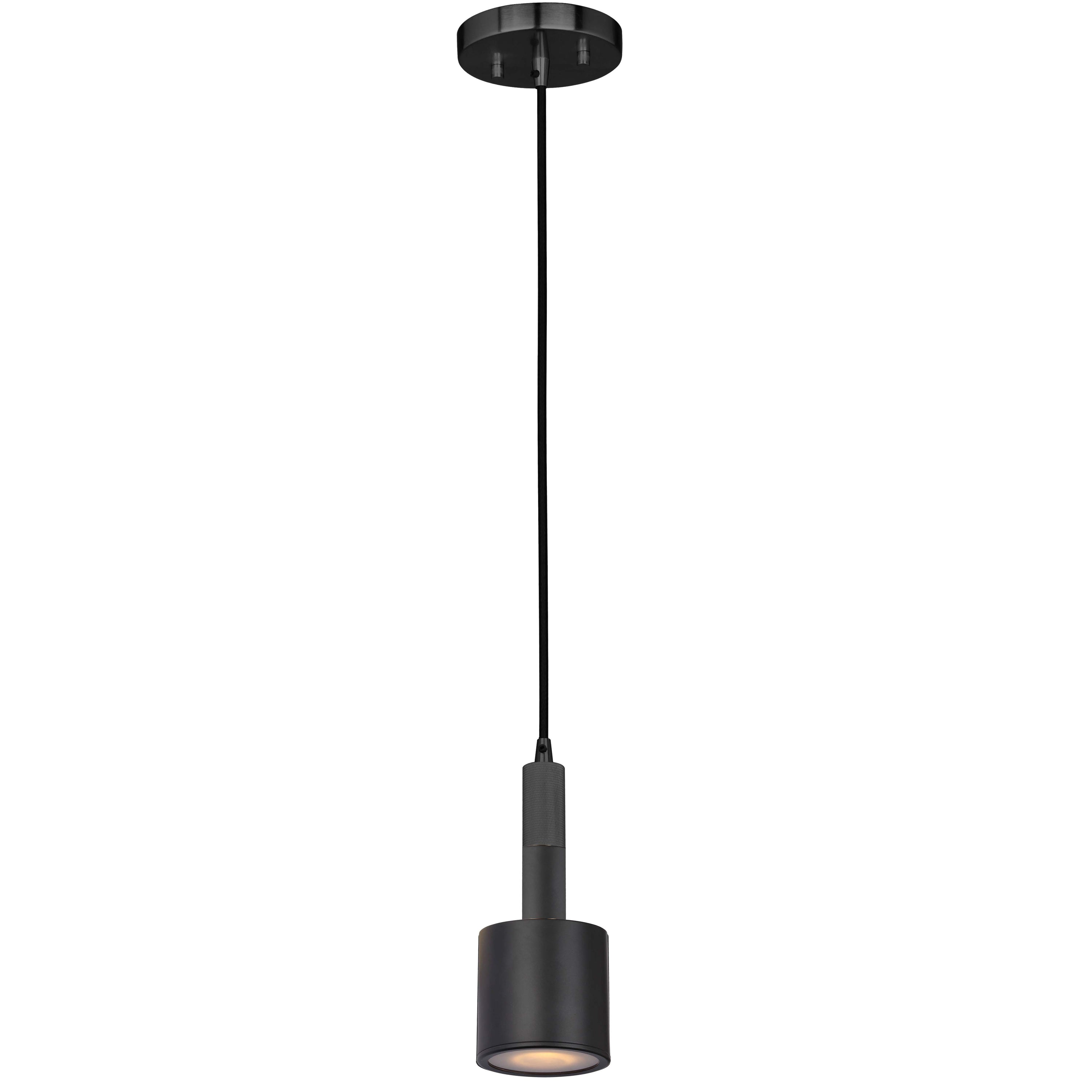 Dainolite RHS-1P-MB 1 Light Pendant Matte Black with Frosted Diffuser