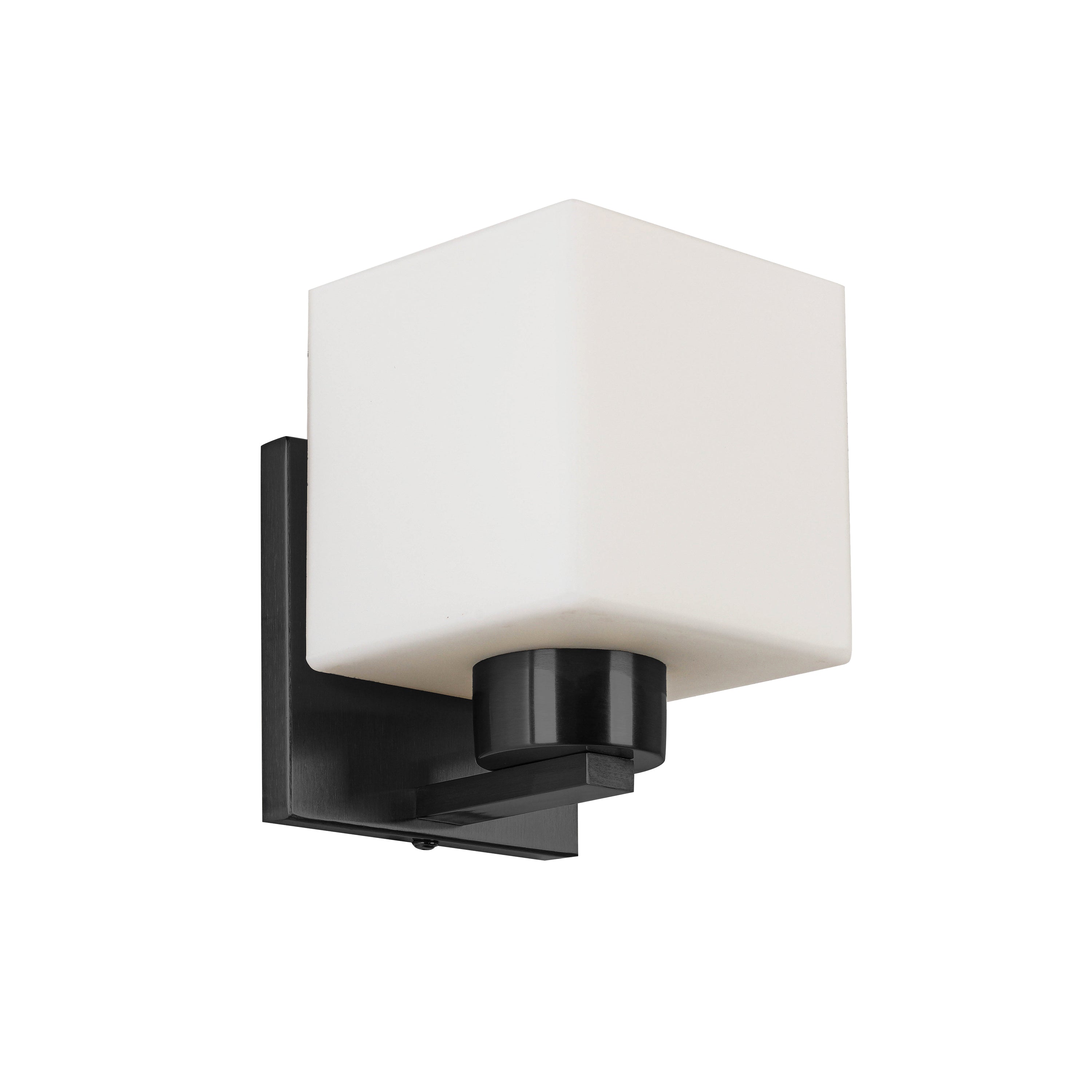 Dainolite VED-51W-MB 1 Light Wall Sconce Matte Black with White Opal Glass