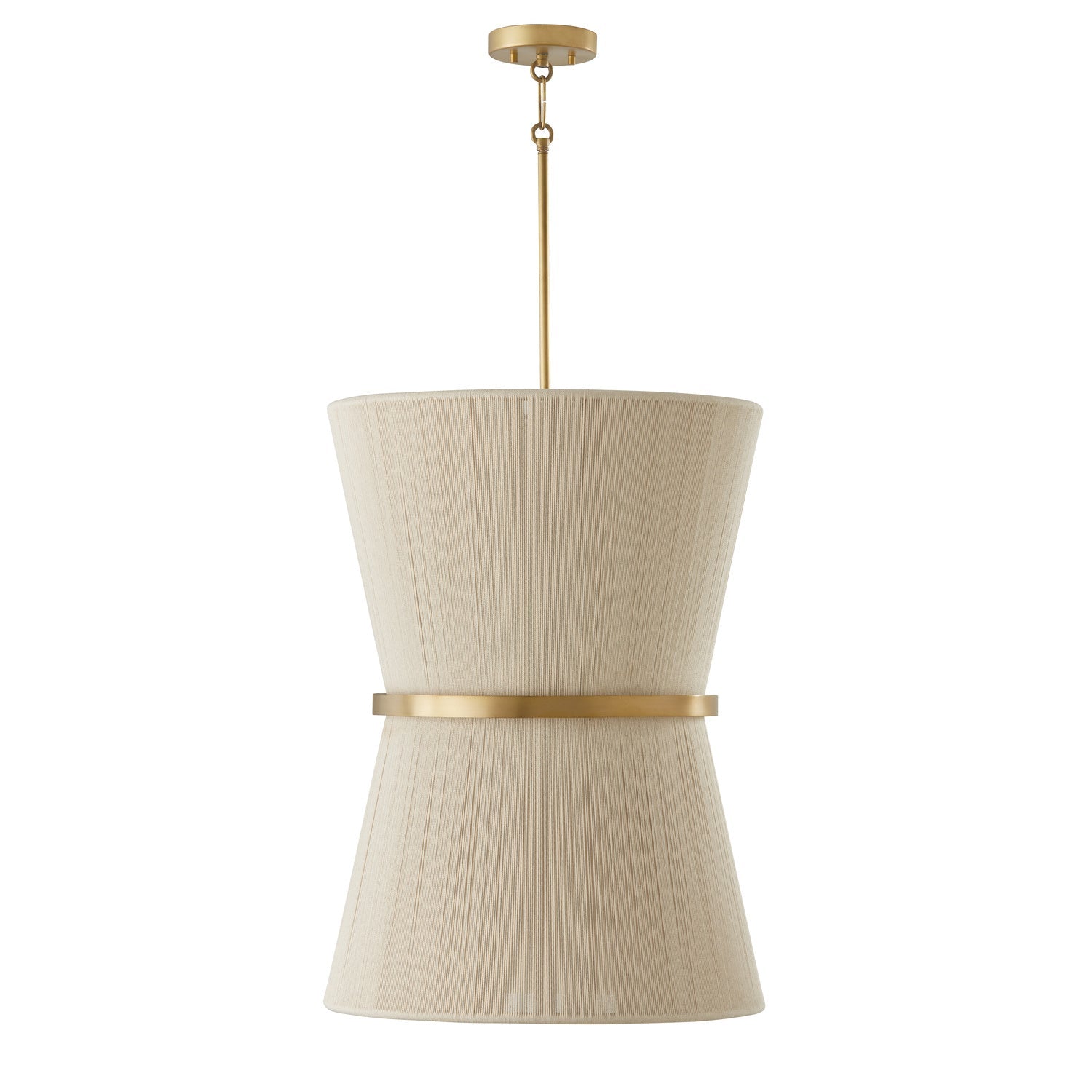 Capital Cecilia 541261NP Pendant Light - Bleached Natural Rope and Patinaed Brass