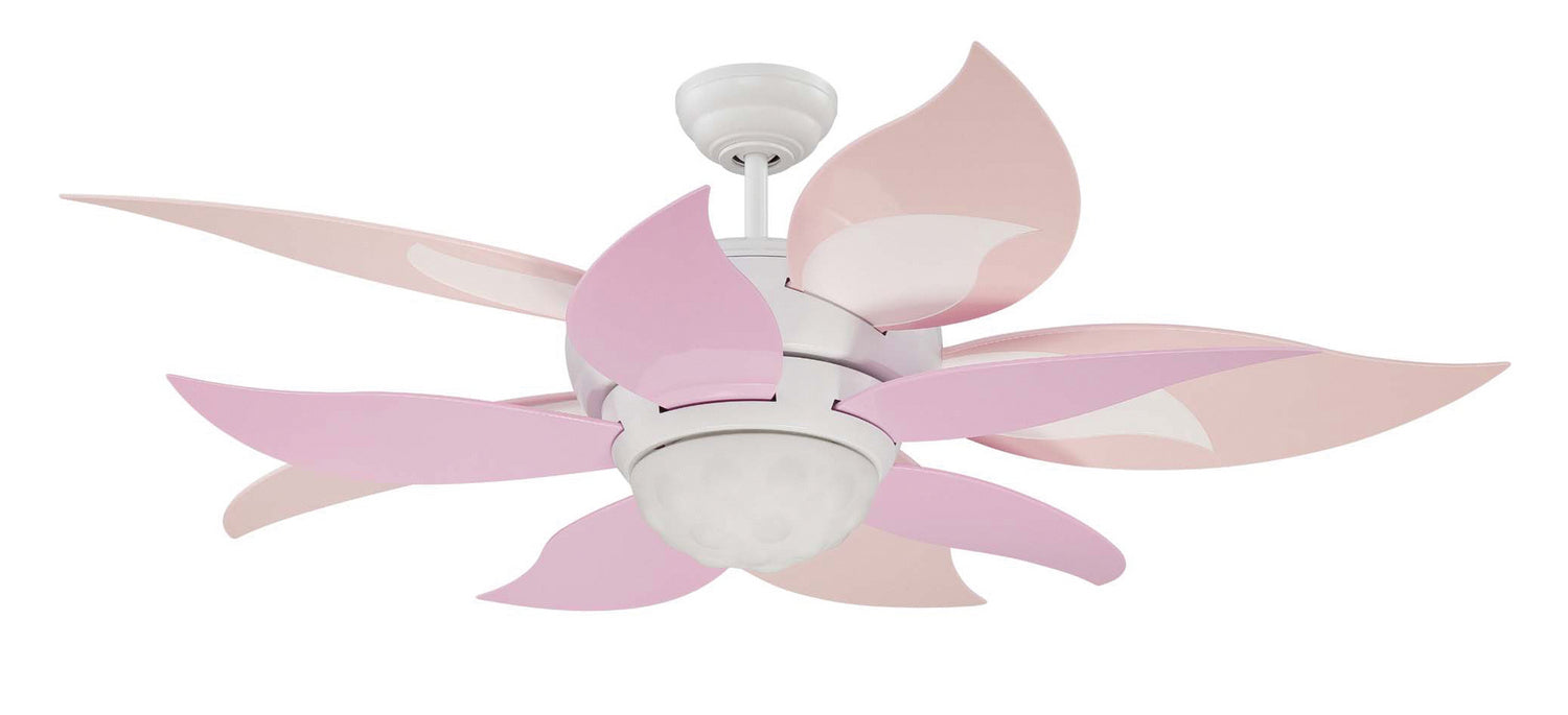 Craftmade Bloom BL52W10-PNK Ceiling Fan 52 - White, Pink & White/Pink & White/
