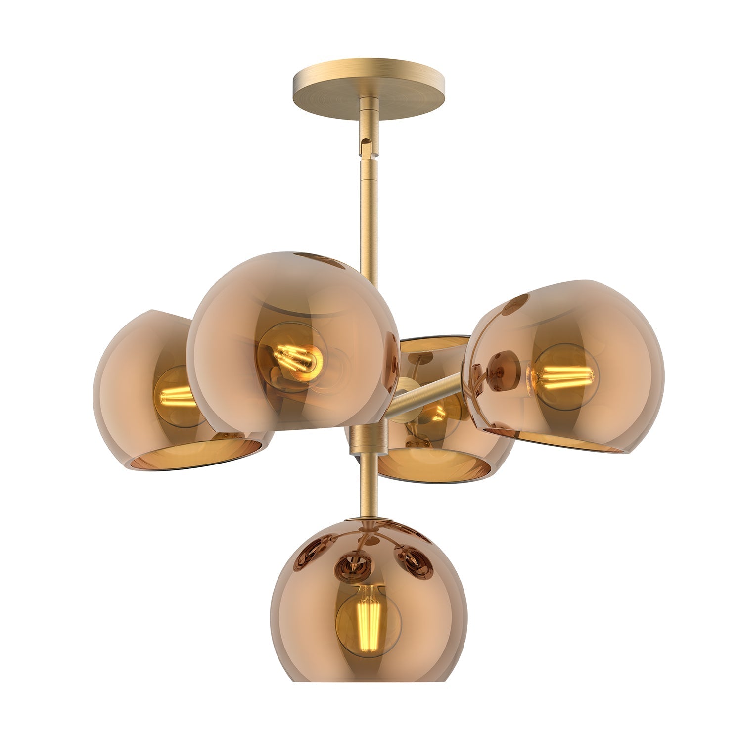 Alora Mood Willow CH548518BGCP Chandelier Light - Brushed Gold, Copper Glass