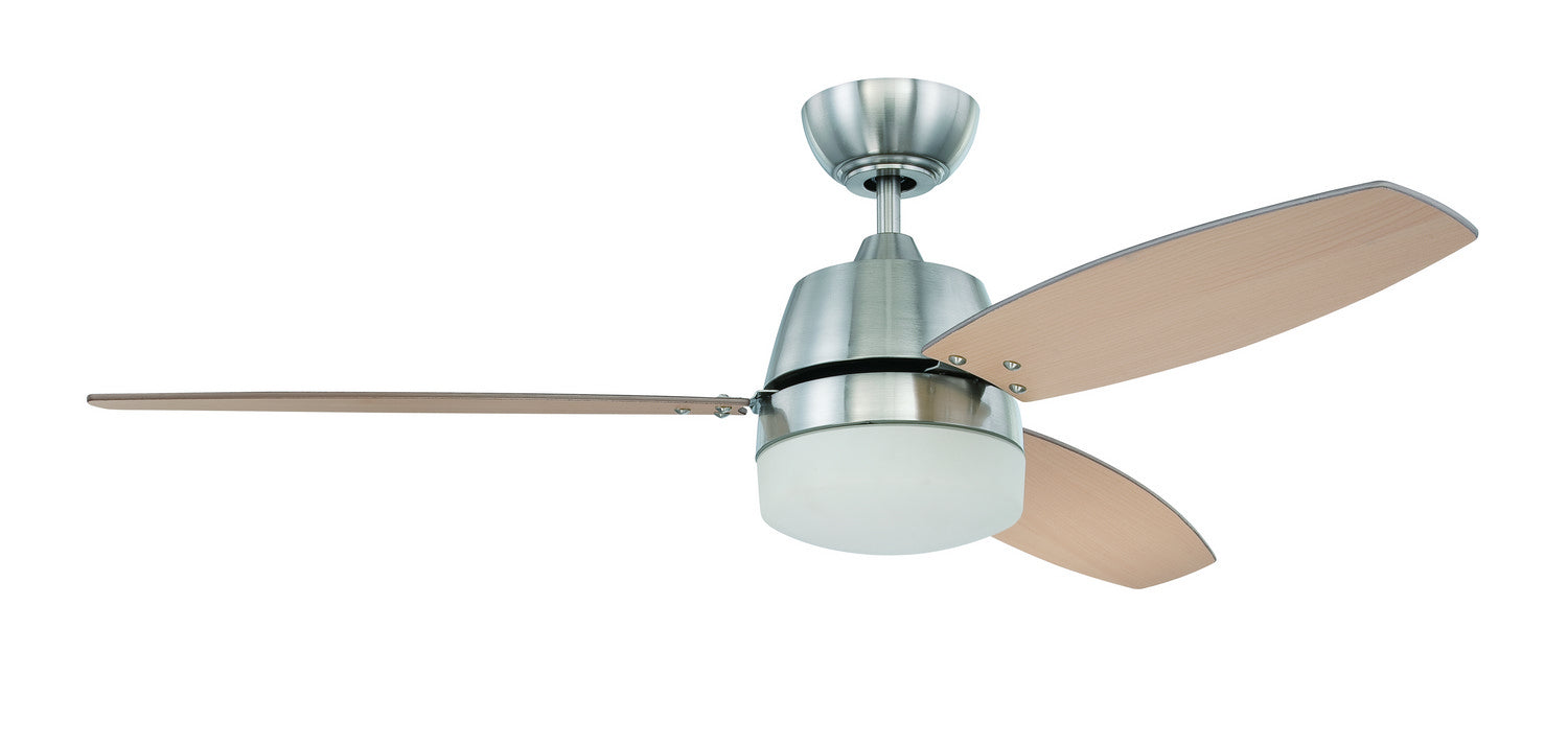 Craftmade Beltre BEL52BNK3-LED Ceiling Fan 52 - Brushed Polished Nickel, Brushed Nickel/Maple/