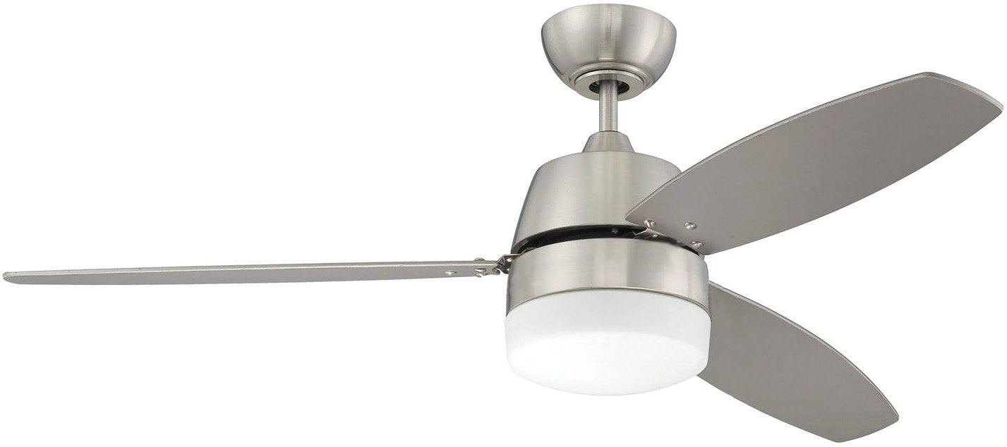 Craftmade Beltre BEL52BNK3-LED-UCI Ceiling Fan 52 - Brushed Polished Nickel, Brushed Nickel/Maple/