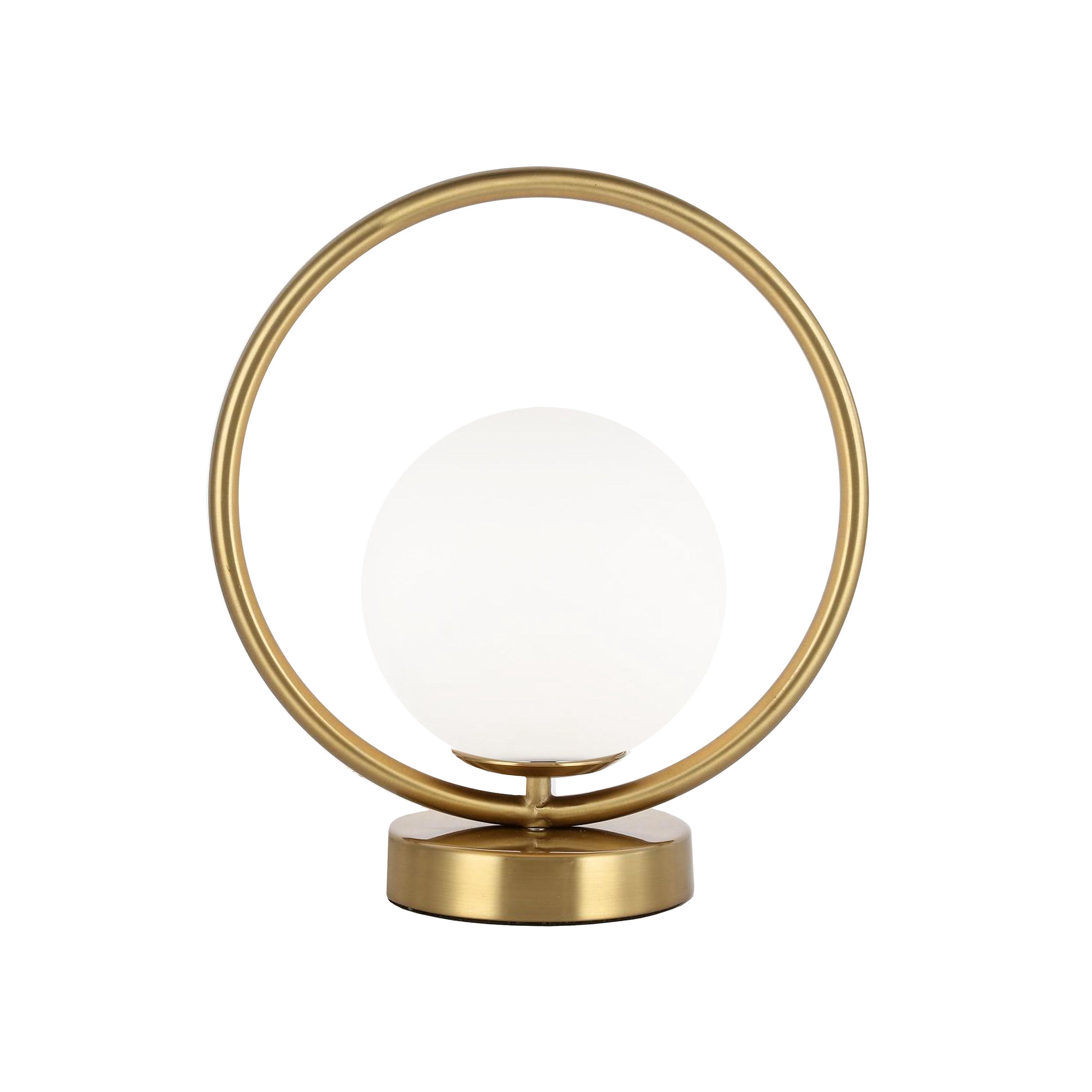 Dainolite Adrienna - ADR-101T-AGB - 1 Light Table Lamp Aged Brass Finish with White Glass - Aged Brass