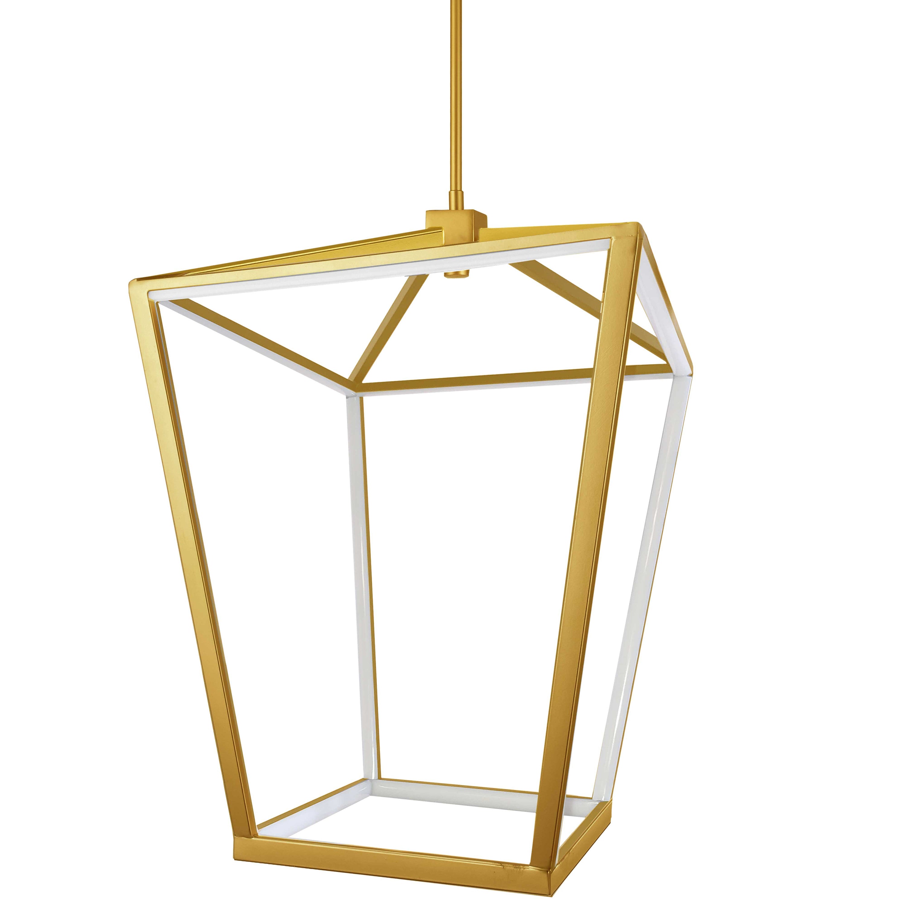 Dainolite Cage - CAG-2664C-AGB - 64W Chandelier Fixture, Aged Brass with White Diffuser - Aged Brass