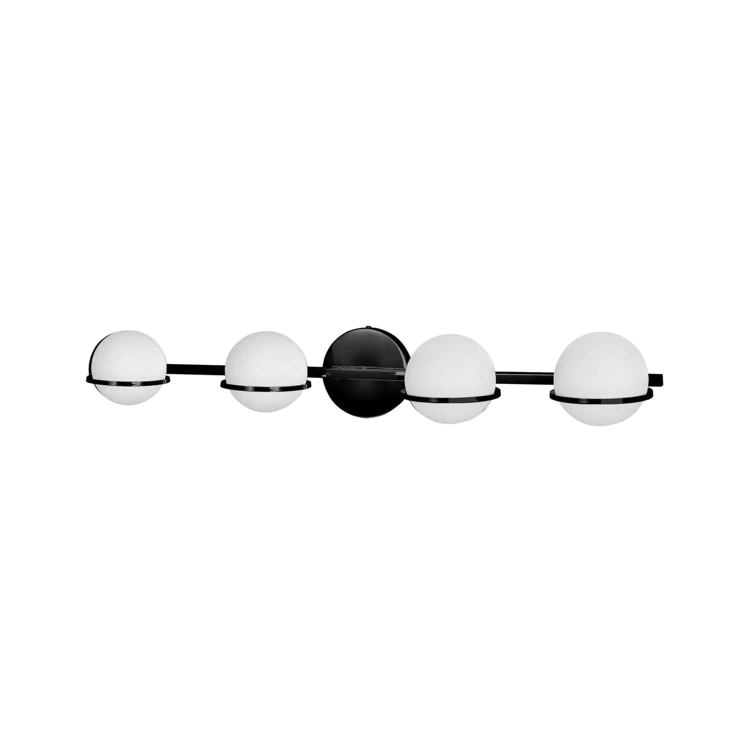 Dainolite Sofia - SOF-324W-MB - 4 Light Vanity Fixture Matte Black Finish with White Glass - Black