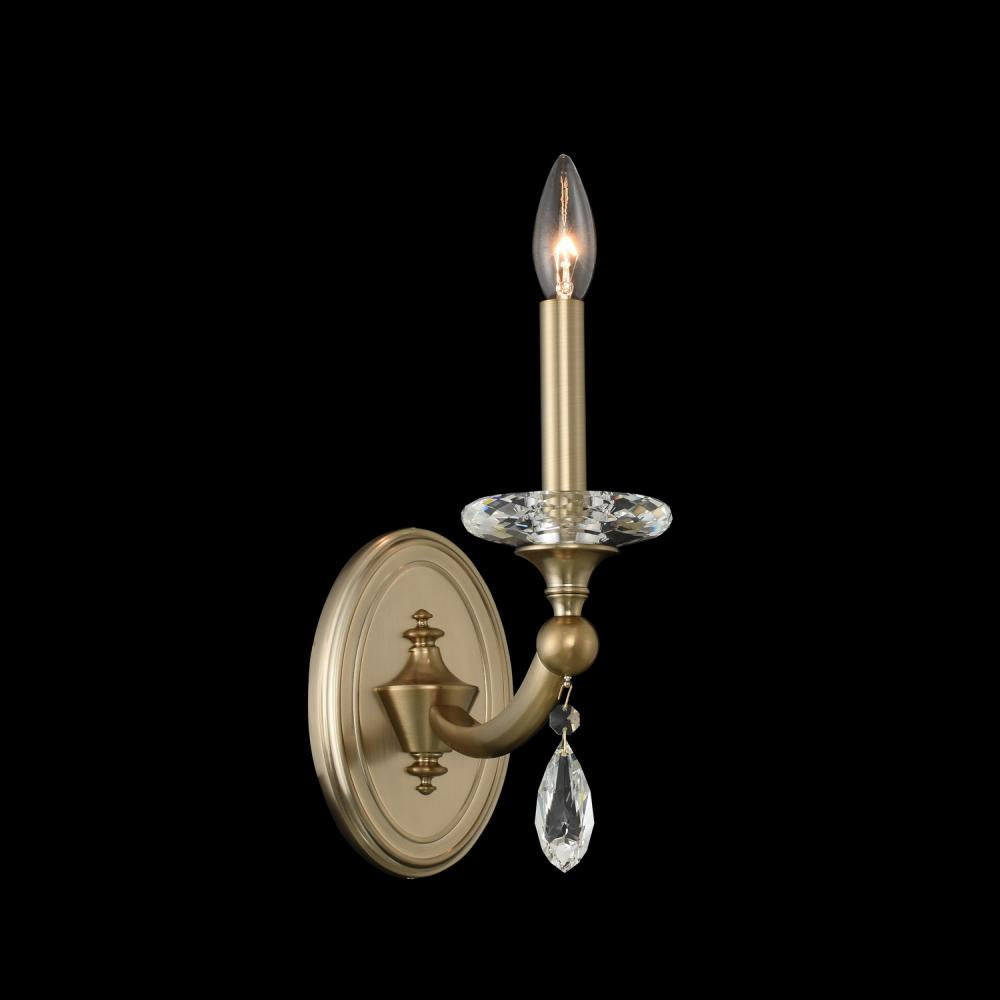 Floridia Luxury Crystal Wall Sconce – Matte Brushed Champagne