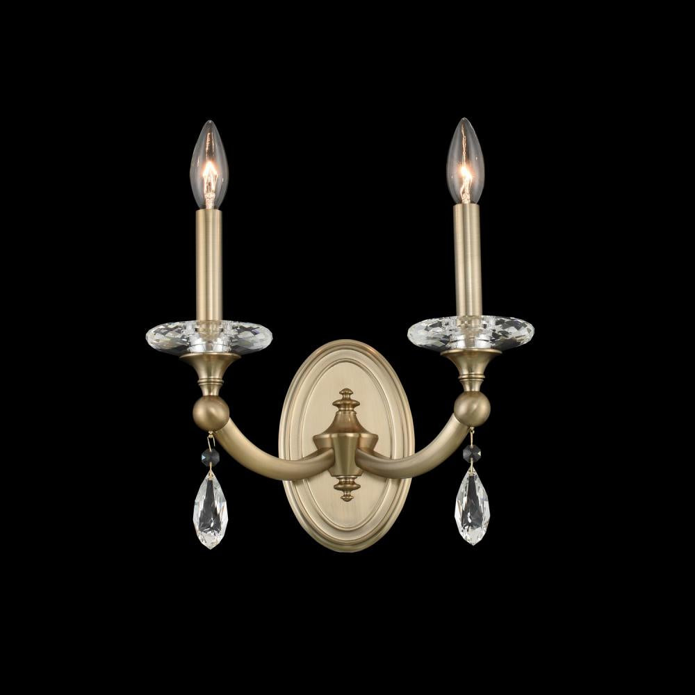 Floridia Luxury Crystal Wall Sconce – Matte Brushed Champagne