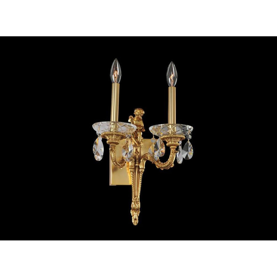 Marseille Luxury Crystal Wall Sconce – Antique Brass