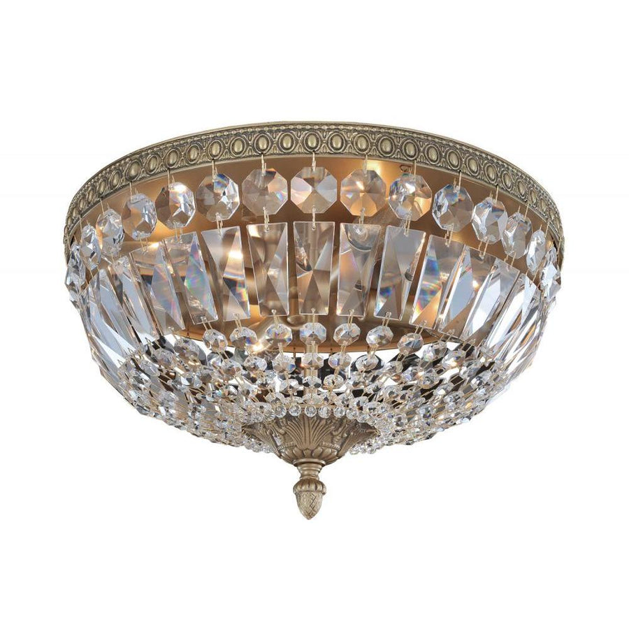 Lemire Luxury Crystal Flush Mount Light – Antique Gold