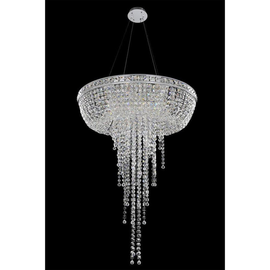 Cascata Luxury Crystal Pendant – Polished Chrome