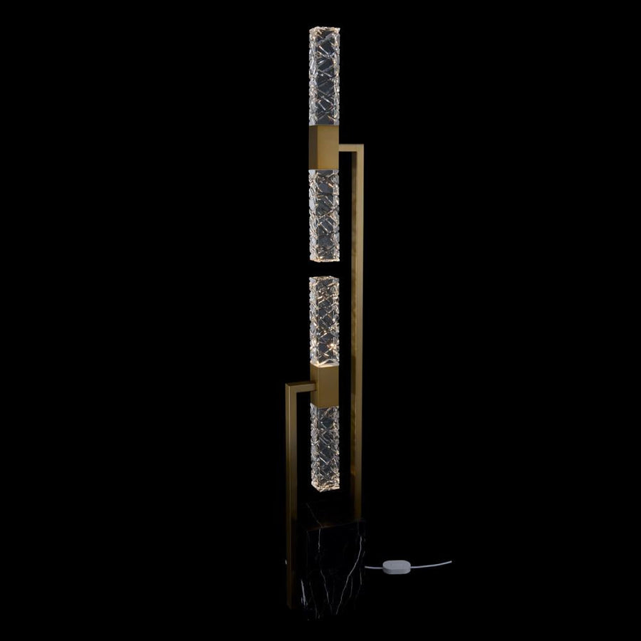 Apollo Luxury Crystal Floor Lamp – Winter Brass