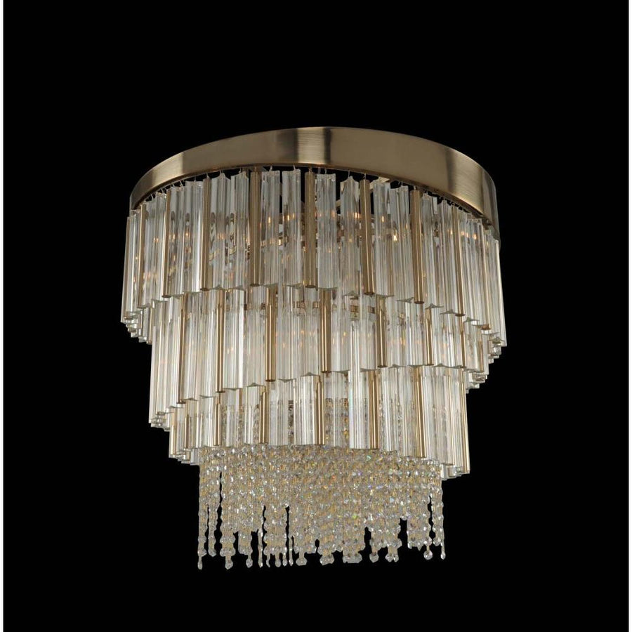 Espirali Luxury Crystal Pendant – Brushed Champagne Gold