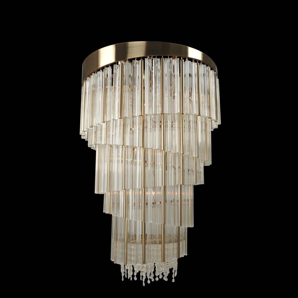 Espirali Luxury Crystal Island Candelier – Brushed Champagne Gold