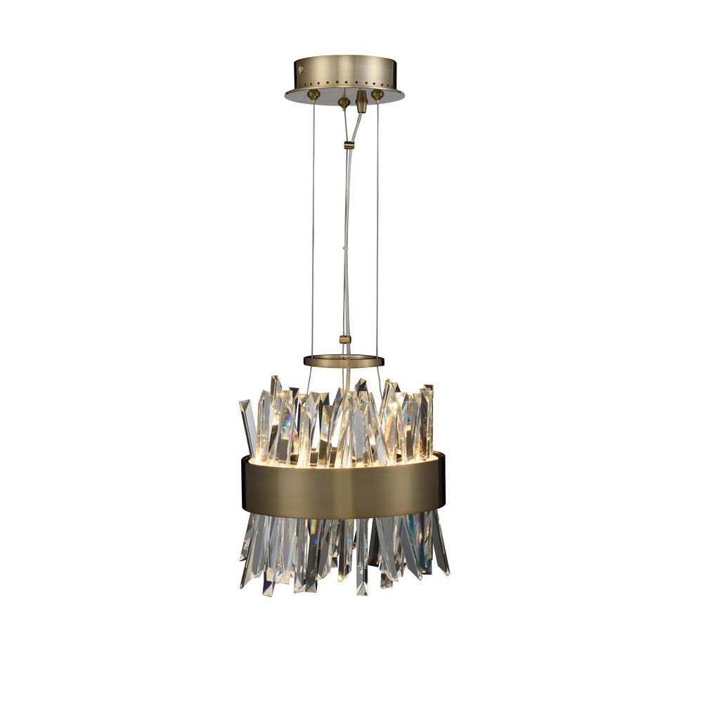 Glacier Luxury Crystal Pendant – Brushed Champagne Gold