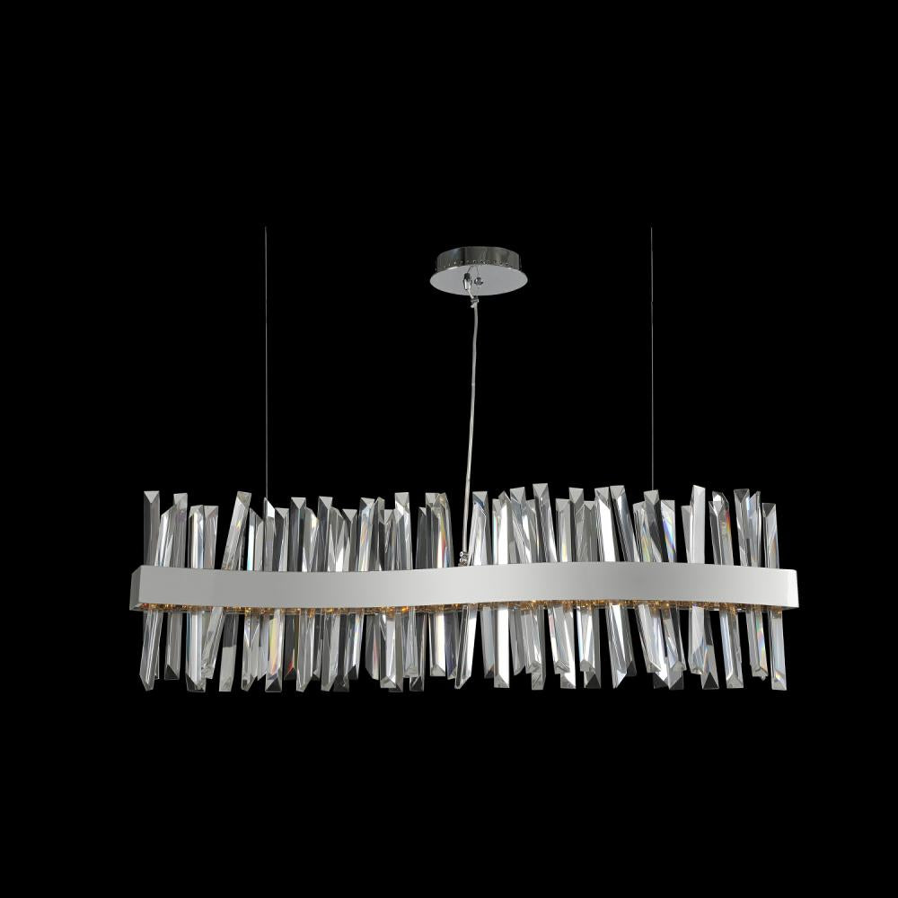 Glacier Luxury Crystal Island Chandelier – Polished Chrome