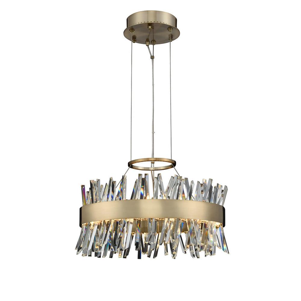 Glacier Luxury Crystal Pendant – Brushed Champagne Gold