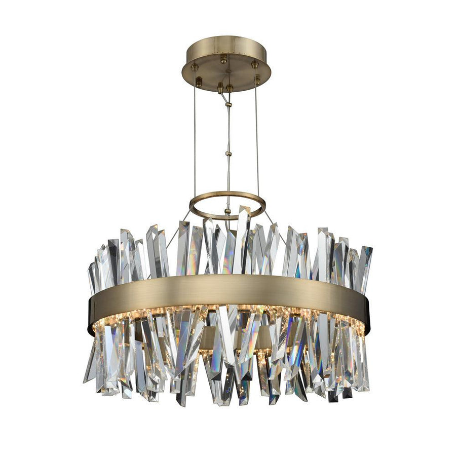 Glacier Luxury Crystal Pendant – Brushed Champagne Gold