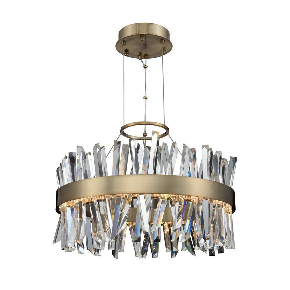 Glacier Luxury Crystal Pendant – Brushed Champagne Gold