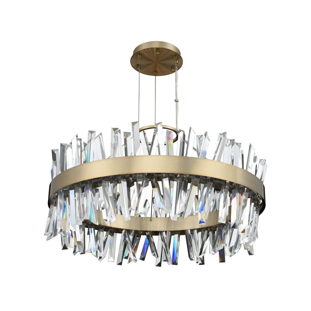 Glacier Luxury Crystal Pendant – Brushed Champagne Gold