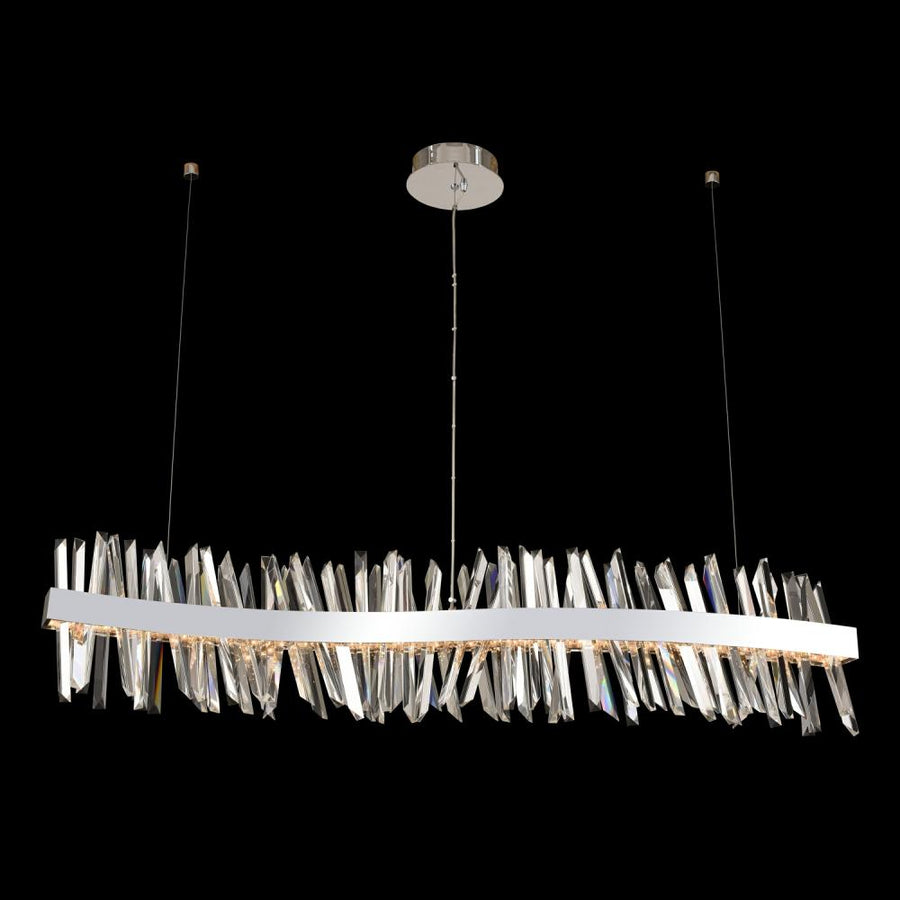 Glacier Luxury Crystal Island Chandelier – Polished Chrome