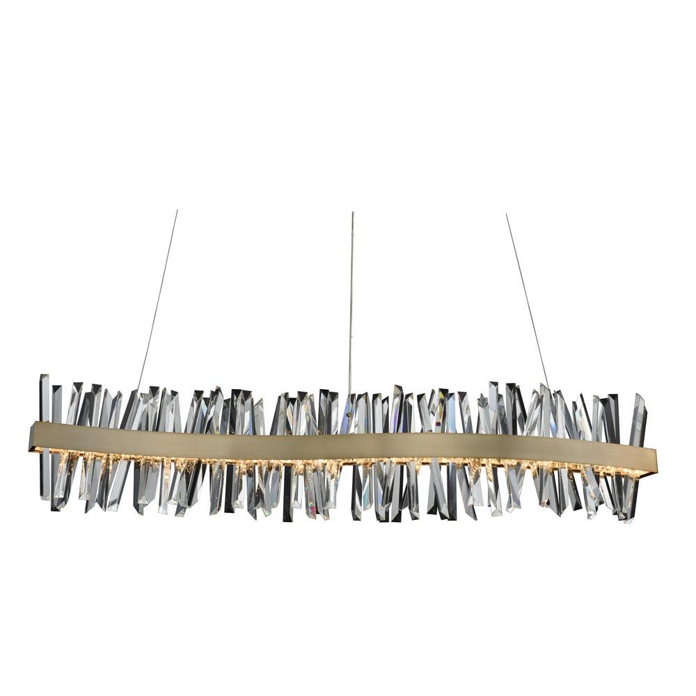 Glacier Luxury Crystal Island Chandelier – Brushed Champagne Gold
