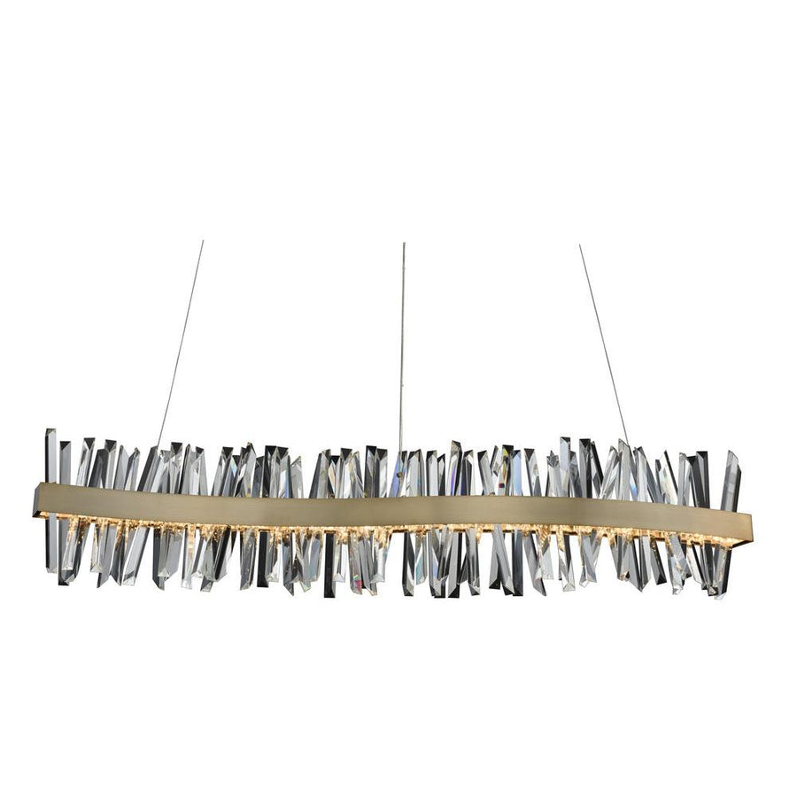 Glacier Luxury Crystal Island Chandelier – Brushed Champagne Gold