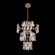 Glacier Luxury Crystal 3 Tier Foyer Entry Chandelier – Brushed Champagne Gold