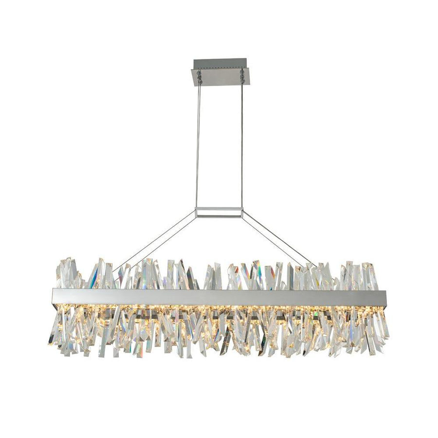 Glacier Luxury Crystal Island Chandelier – Polished Chrome
