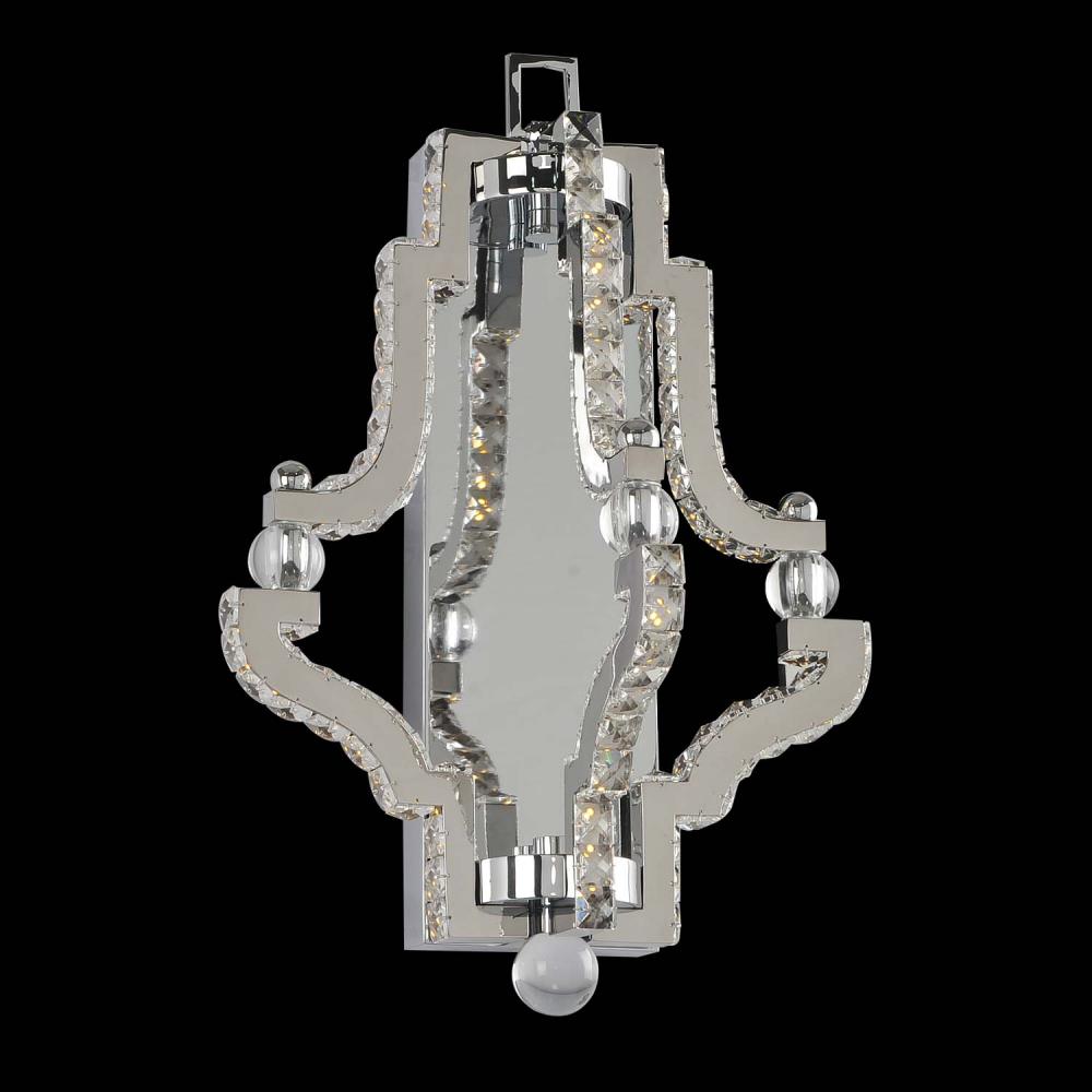 Cambria Luxury Crystal Wall Sconce – Polished Chrome