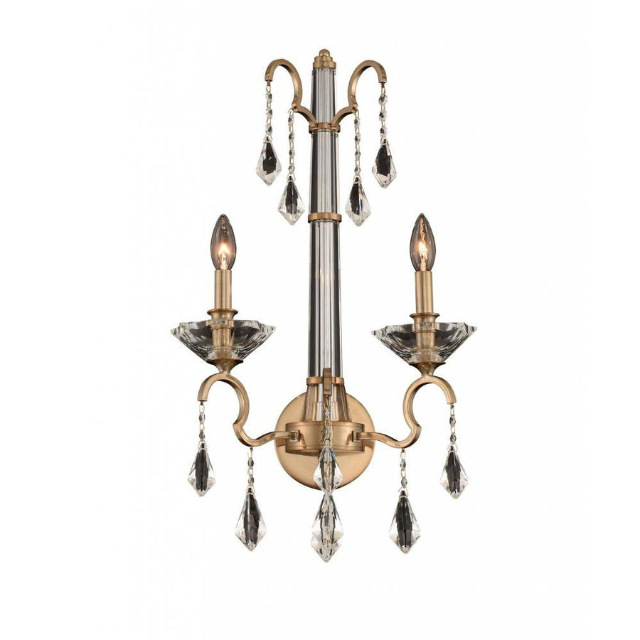 Valencia Luxury Crystal Wall Sconce – Brushed Champagne Gold