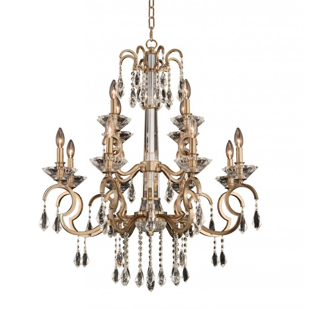 Valencia Luxury Crystal Chandelier – Brushed Champagne Gold