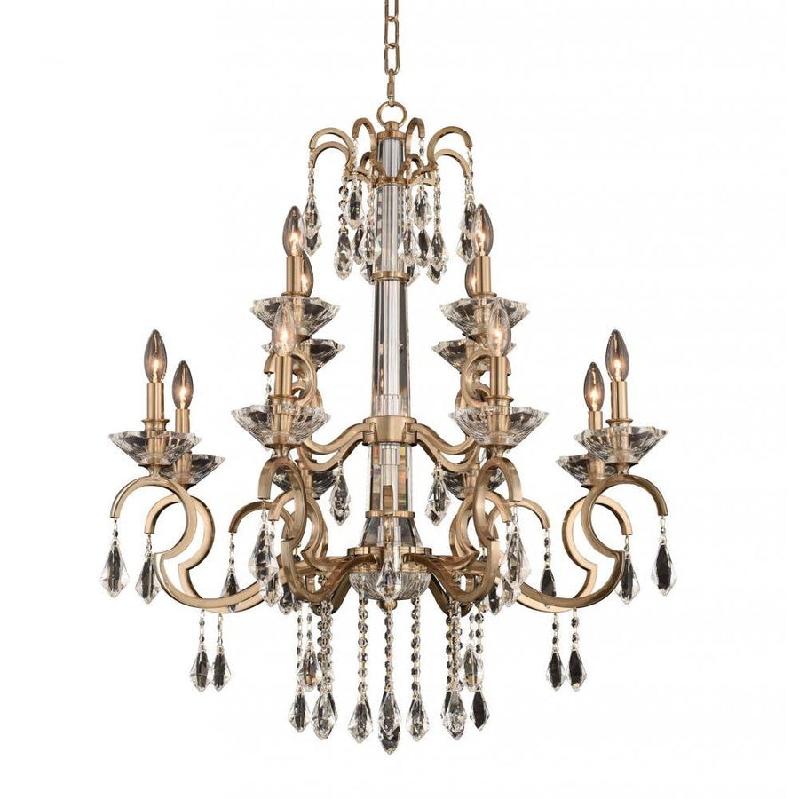 Valencia Luxury Crystal Chandelier – Brushed Champagne Gold