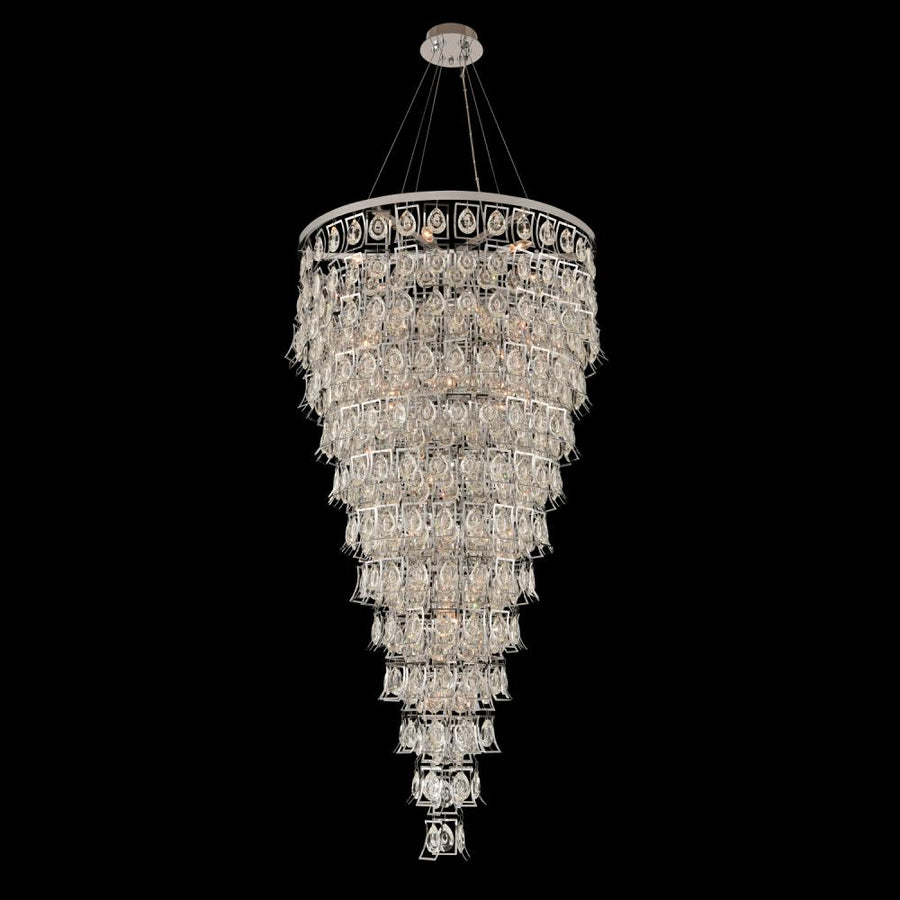 Carmella Luxury Crystal Island Candelier – Polished Chrome