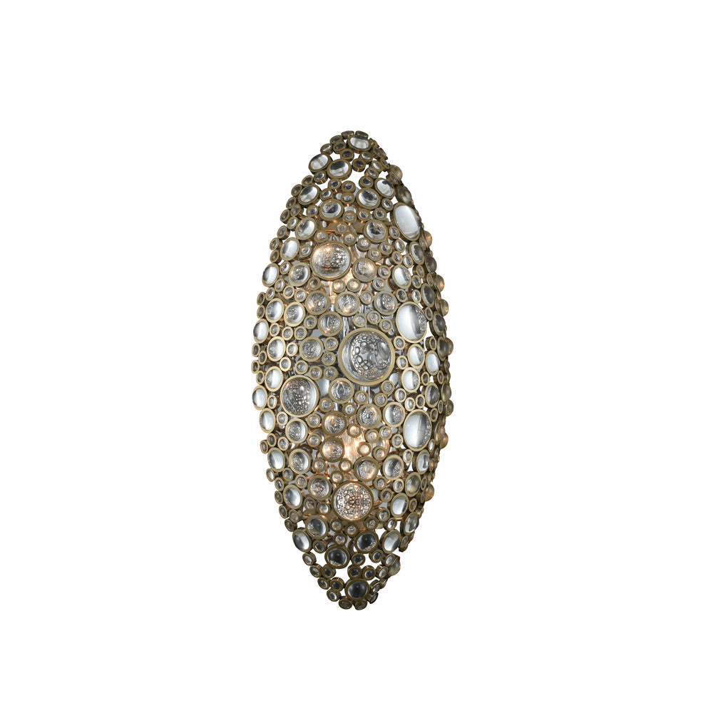 Ciottolo Luxury Crystal Vertical Wall Sconce – Brushed Champagne Gold