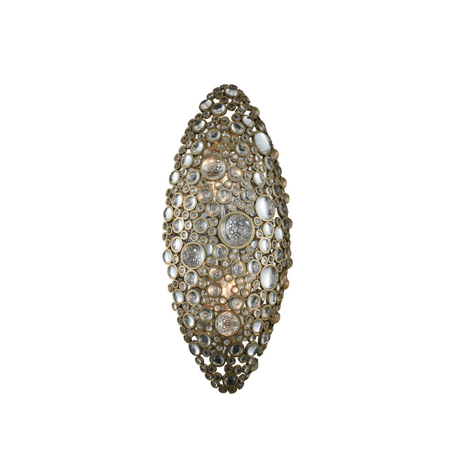 Ciottolo Luxury Crystal Vertical Wall Sconce – Brushed Champagne Gold