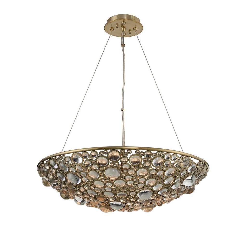 Ciottolo Luxury Crystal Pendant – Brushed Champagne Gold