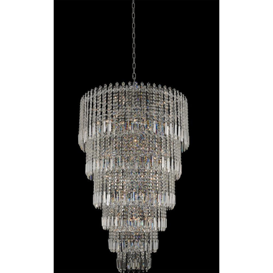 Pandoro Luxury Crystal Island Candelier – Polished Chrome