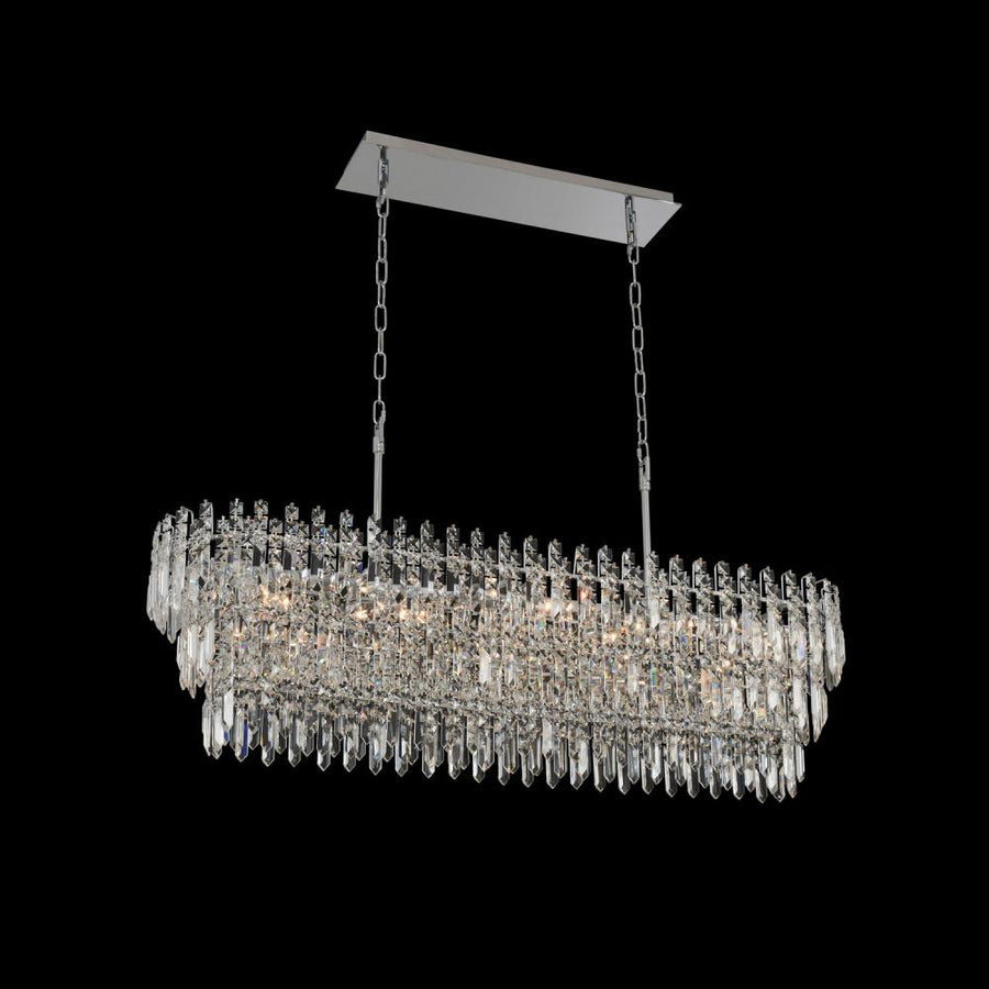 Pandoro Luxury Crystal Island Candelier – Polished Chrome