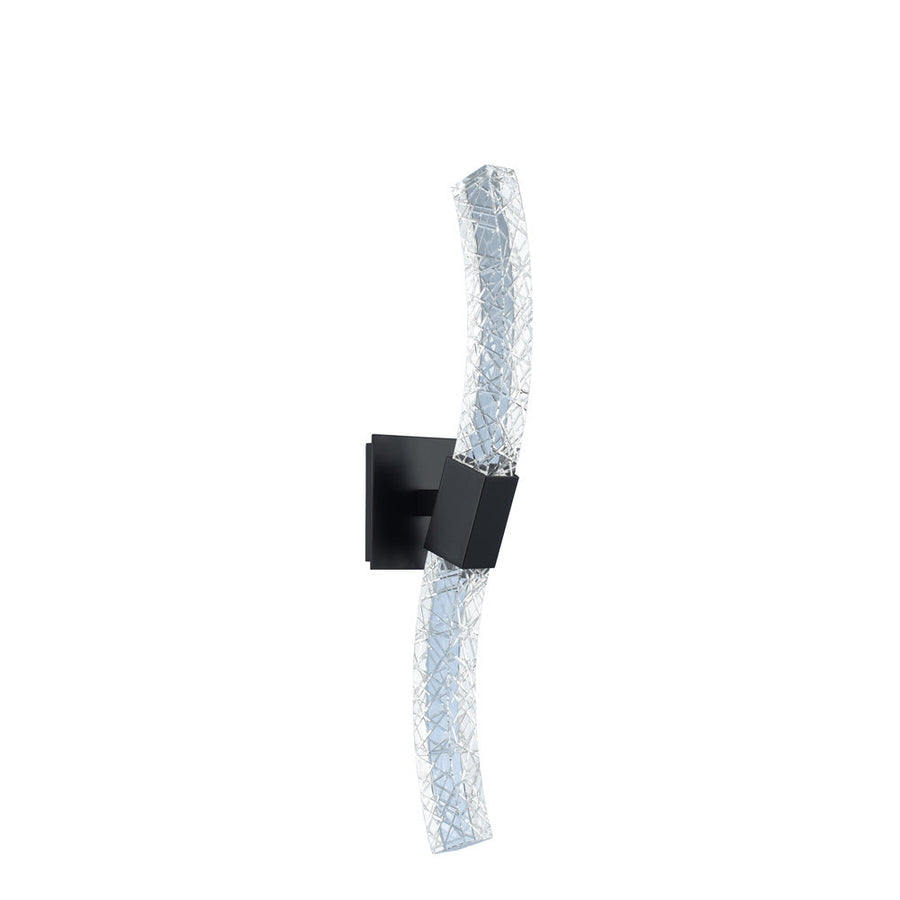 Athena Luxury Crystal Wall Sconce – Two Tone Matte Black And Polished Nickel