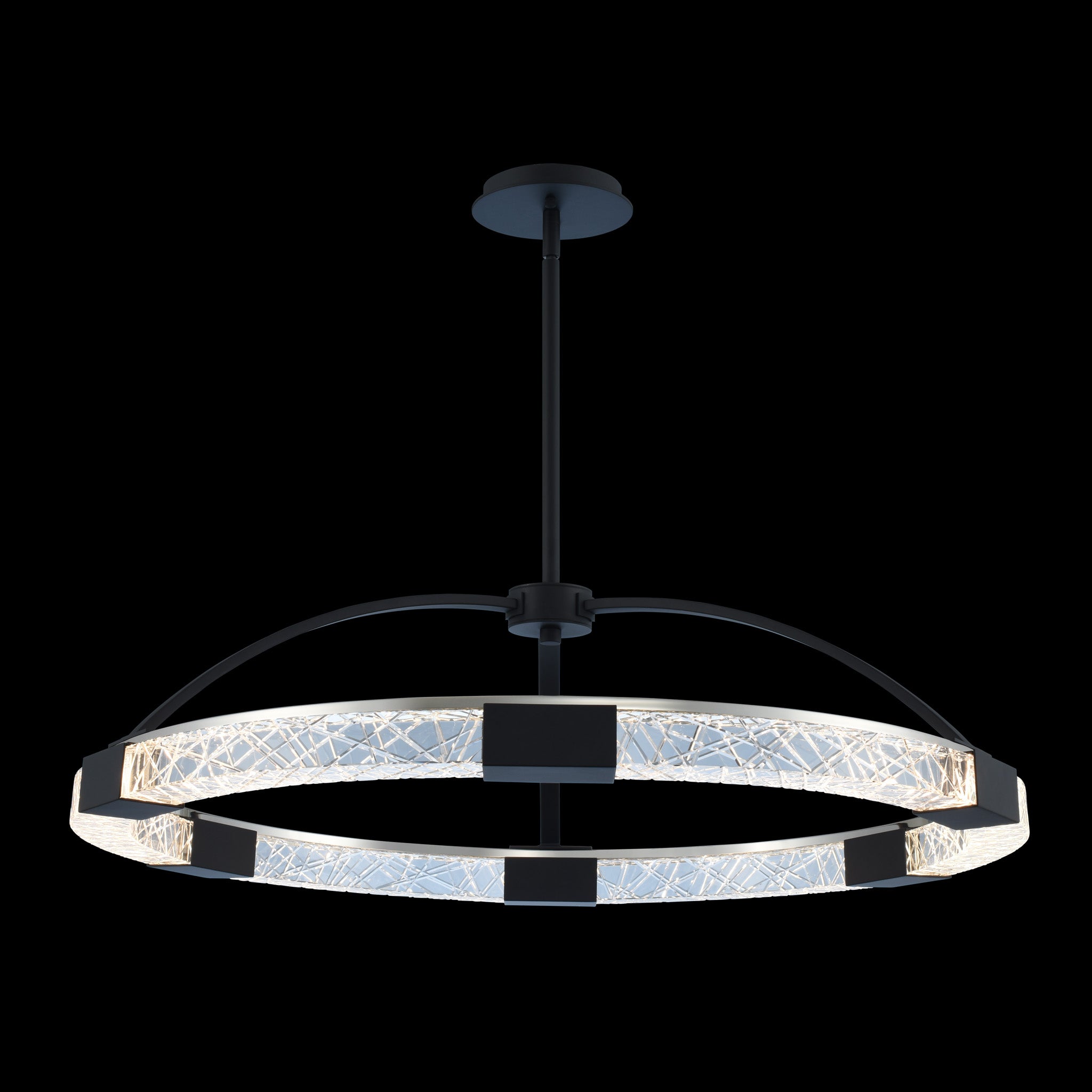 Athena 32" Pendant – Two Tone Matte Black And Polished Nickel by Allegri Crystal