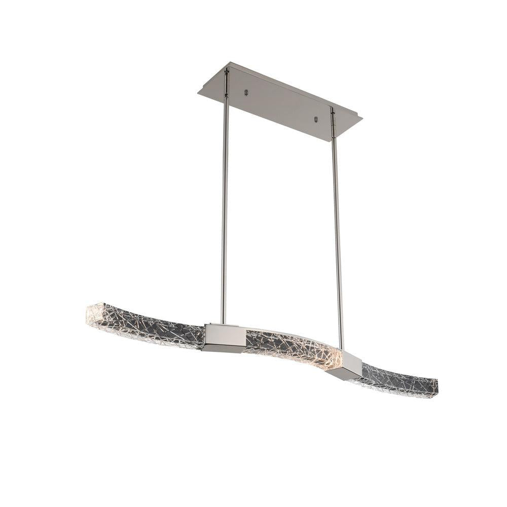 Athena Luxury Crystal Island Candelier – Polished Nickel