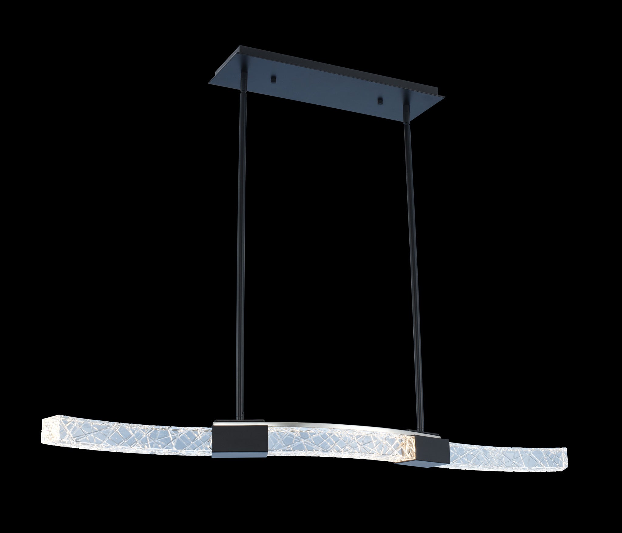 Athena 40" LED Island – Two Tone Matte Black And Polished Nickel by Allegri Crystal