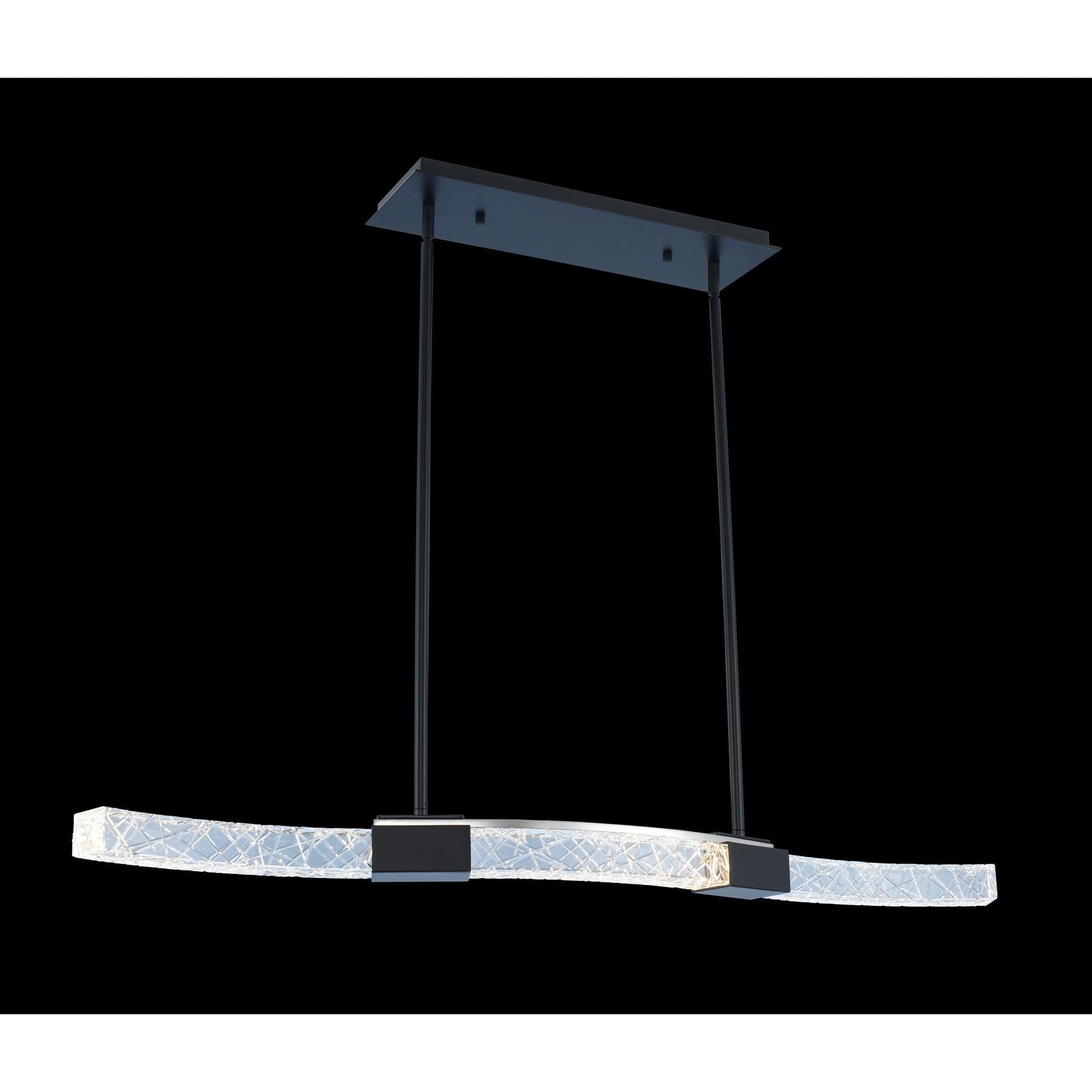 Athena 40" LED Island – Two Tone Matte Black And Polished Nickel by Allegri Crystal