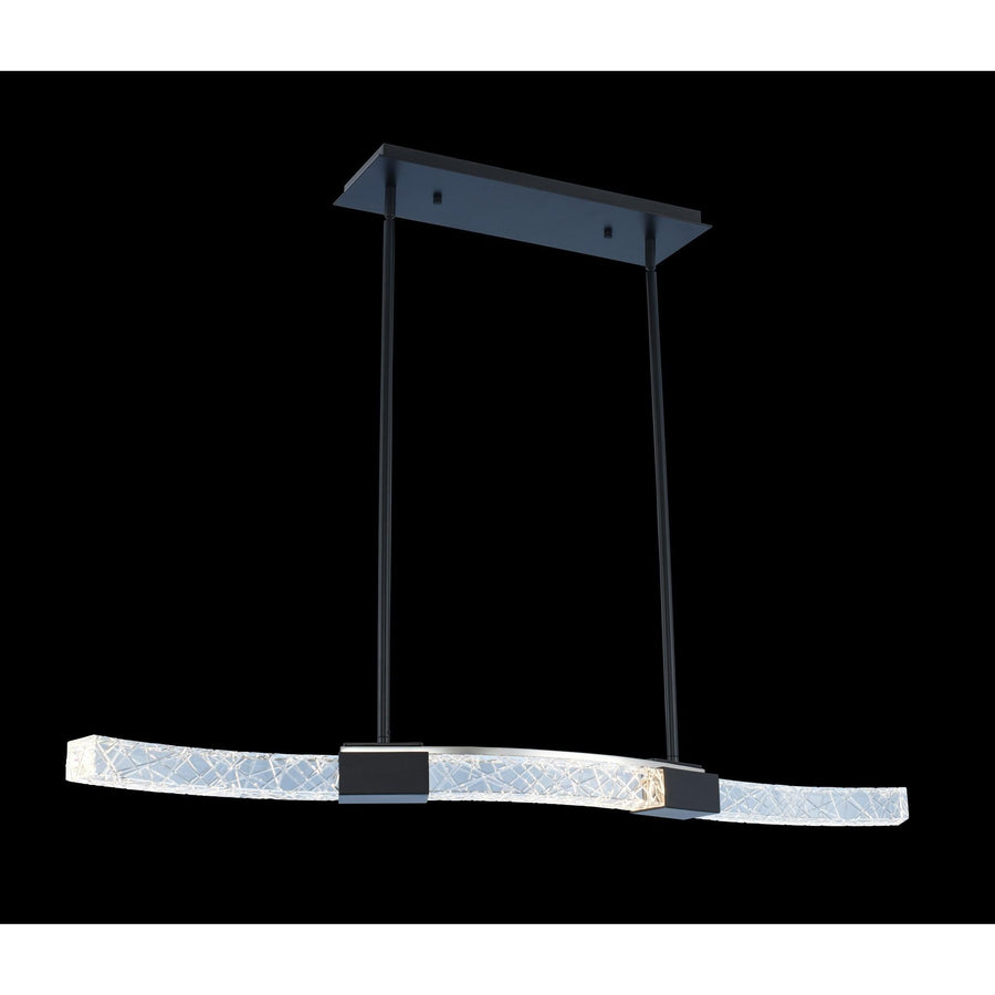 Athena 40" LED Island – Two Tone Matte Black And Polished Nickel by Allegri Crystal