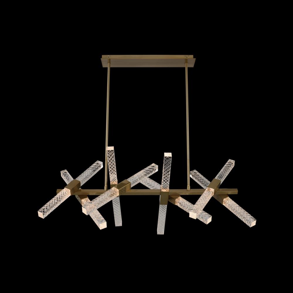 Apollo Luxury Crystal Island Chandelier – Brushed Champagne Gold