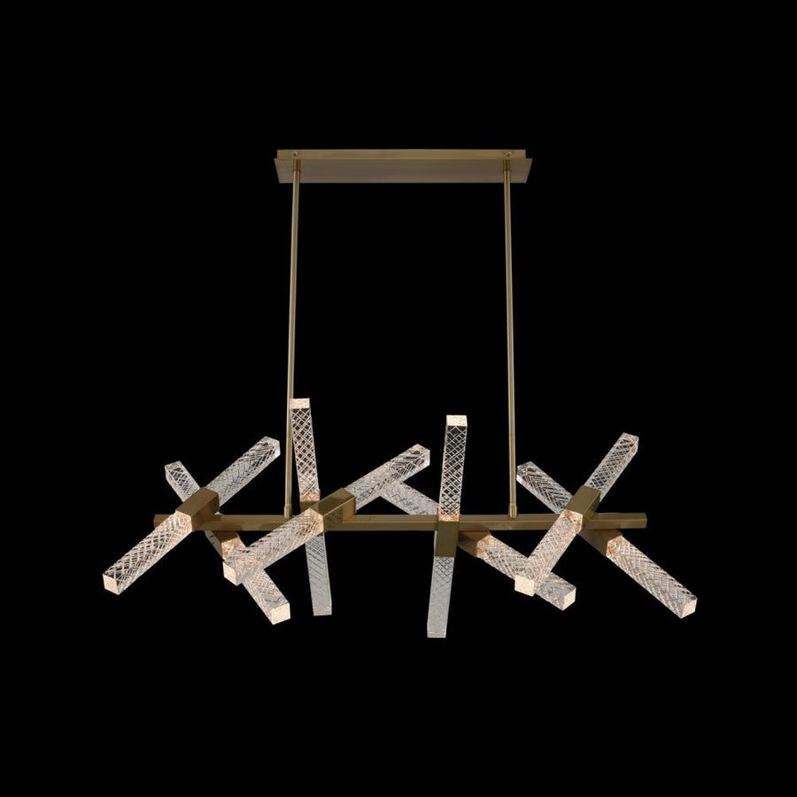 Apollo Luxury Crystal Island Chandelier – Brushed Champagne Gold