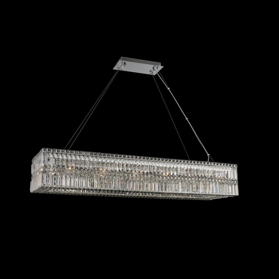 Rettangolo Luxury Crystal Island Candelier – Polished Chrome